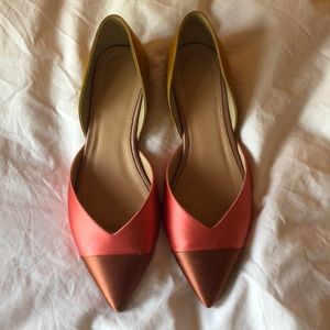 Multi-color satin flats